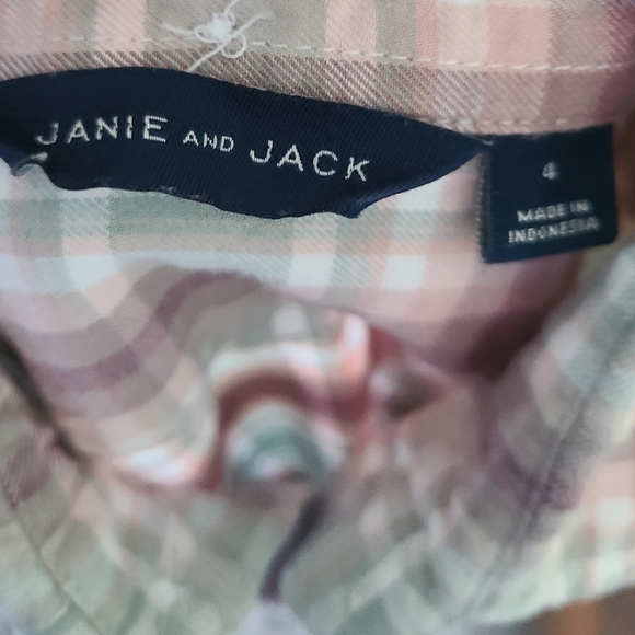 Janie And Jack Plaid Tartan Flannel Shirt - Picture 5 of 6
